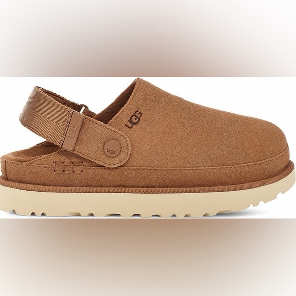 UGG Goldenstar Clog Womens 12 Chestnut Platform Shoes Warm Casual Clogs NWOB - Picture 2 of 13